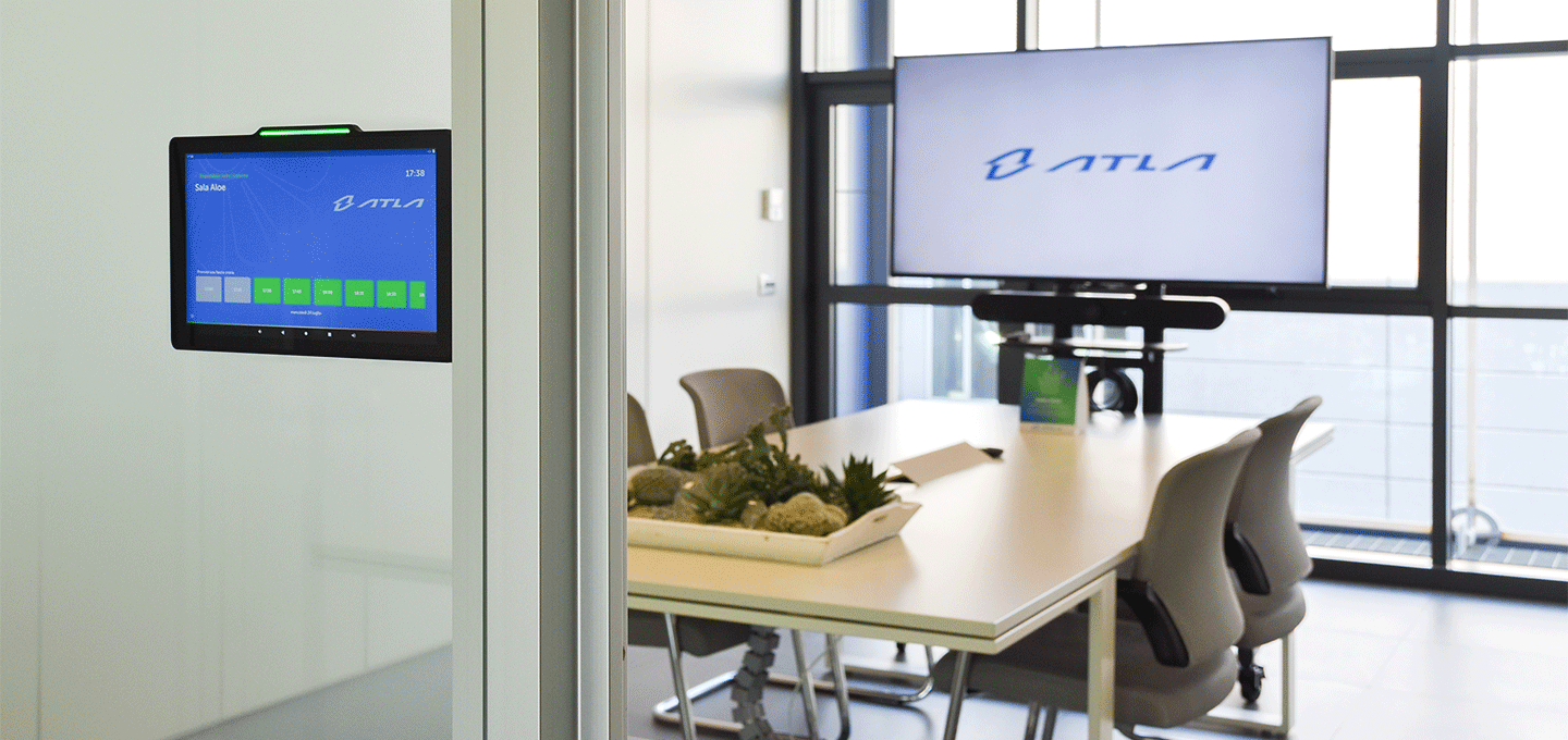 Meeting room with a TV screen