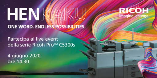 Ricoh: un evento virtuale per alzare il sipario sulla serie Ricoh Pro C5300