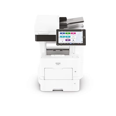 Stampante Laser Compatta Su Scrivania Nera Con Sfondo Blu Fotografia Stock  - Immagine di scanner, nero: 225508172